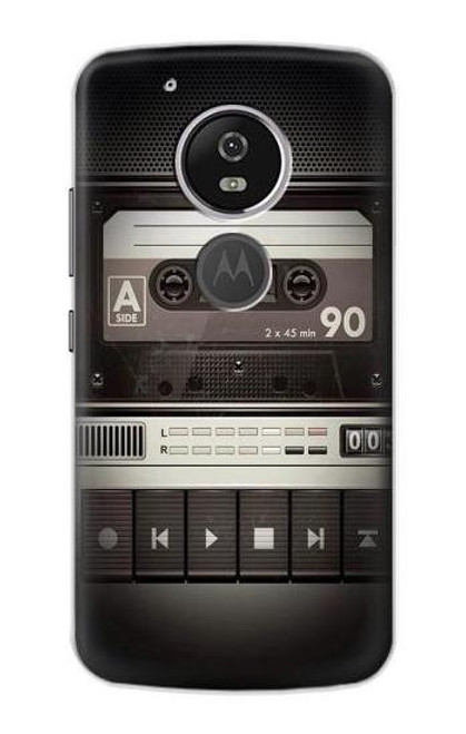 S3501 Vintage Cassette Player Etui Coque Housse pour Motorola Moto G6 Play, Moto G6 Forge, Moto E5