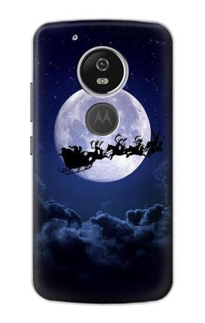 S3508 Xmas Santa Moon Etui Coque Housse pour Motorola Moto G6 Play, Moto G6 Forge, Moto E5