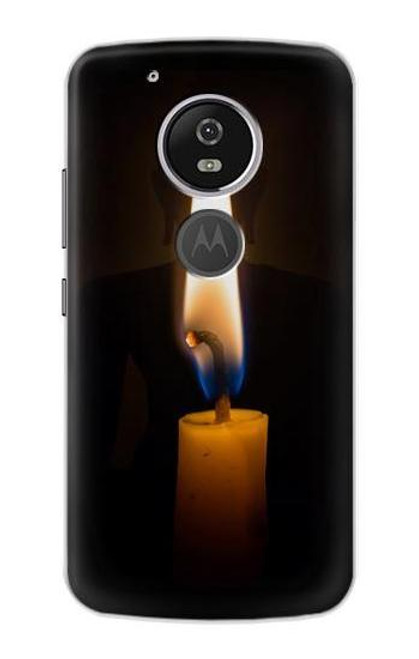 S3530 Buddha Candle Burning Etui Coque Housse pour Motorola Moto G6 Play, Moto G6 Forge, Moto E5