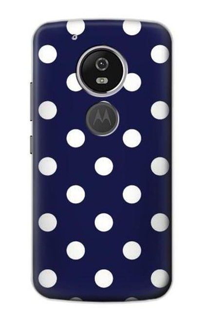 S3533 Blue Polka Dot Etui Coque Housse pour Motorola Moto G6 Play, Moto G6 Forge, Moto E5