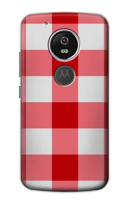 S3535 Red Gingham Etui Coque Housse pour Motorola Moto G6 Play, Moto G6 Forge, Moto E5