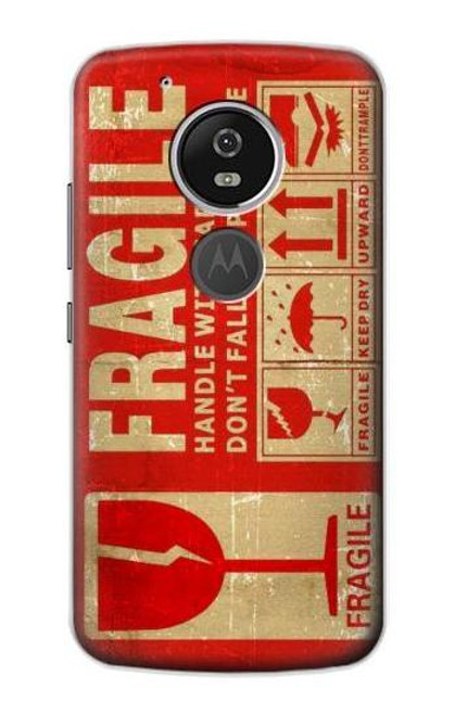 S3552 Vintage Fragile Label Art Etui Coque Housse pour Motorola Moto G6 Play, Moto G6 Forge, Moto E5