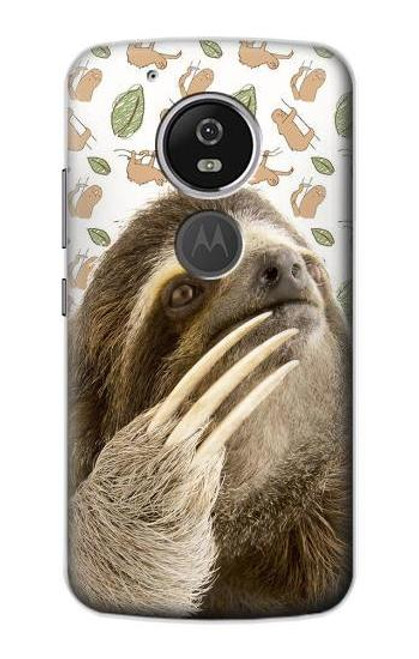 S3559 Sloth Pattern Etui Coque Housse pour Motorola Moto G6 Play, Moto G6 Forge, Moto E5