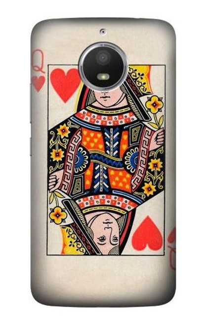 S3429 Queen Hearts Card Etui Coque Housse pour Motorola Moto E4 Plus