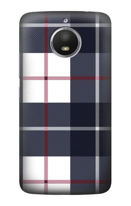 S3452 Plaid Fabric Pattern Etui Coque Housse pour Motorola Moto E4 Plus