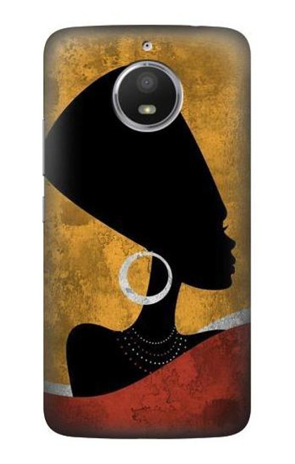 S3453 African Queen Nefertiti Silhouette Etui Coque Housse pour Motorola Moto E4 Plus