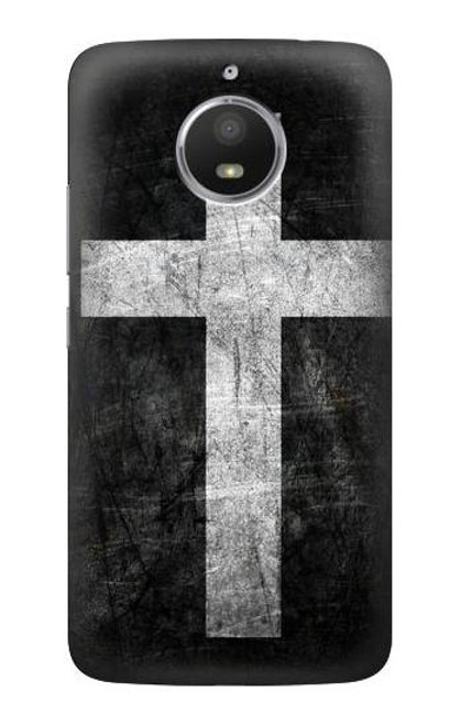 S3491 Christian Cross Etui Coque Housse pour Motorola Moto E4 Plus