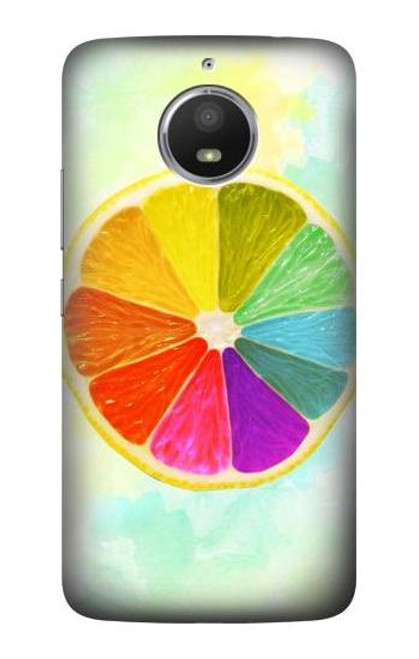 S3493 Colorful Lemon Etui Coque Housse pour Motorola Moto E4 Plus
