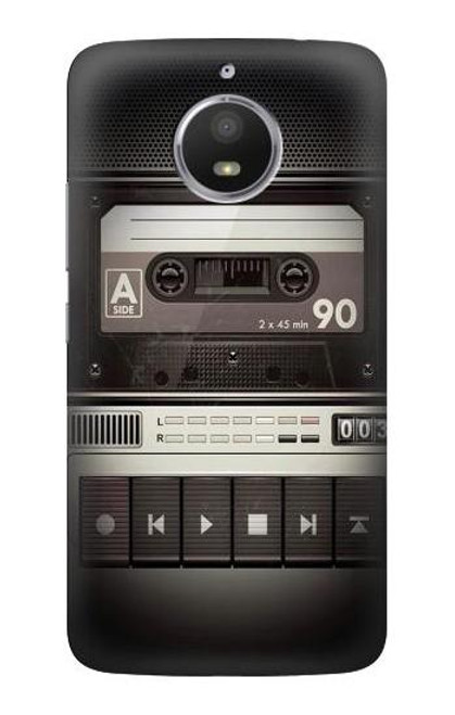 S3501 Vintage Cassette Player Etui Coque Housse pour Motorola Moto E4 Plus