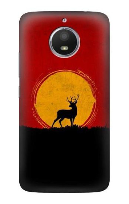 S3513 Deer Sunset Etui Coque Housse pour Motorola Moto E4 Plus