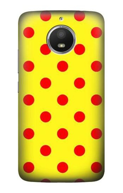 S3526 Red Spot Polka Dot Etui Coque Housse pour Motorola Moto E4 Plus