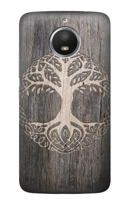 S3591 Viking Tree of Life Symbol Etui Coque Housse pour Motorola Moto E4 Plus