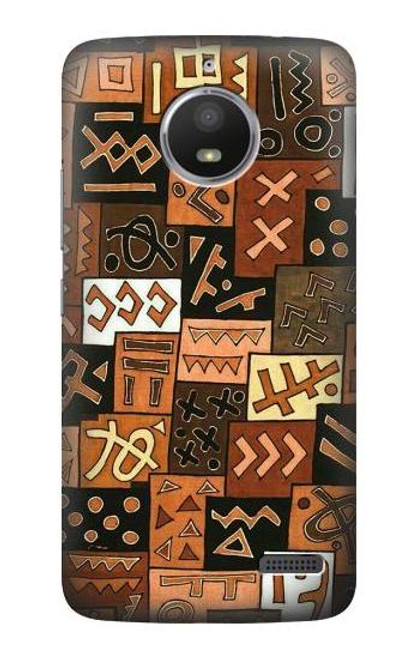 S3460 Mali Art Pattern Etui Coque Housse pour Motorola Moto E4