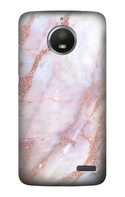 S3482 Soft Pink Marble Graphic Print Etui Coque Housse pour Motorola Moto E4