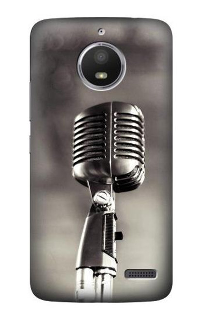 S3495 Vintage Microphone Etui Coque Housse pour Motorola Moto E4