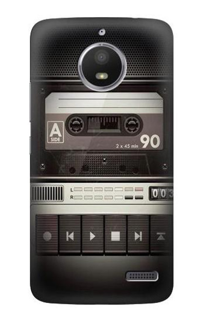 S3501 Vintage Cassette Player Etui Coque Housse pour Motorola Moto E4