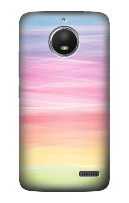S3507 Colorful Rainbow Pastel Etui Coque Housse pour Motorola Moto E4