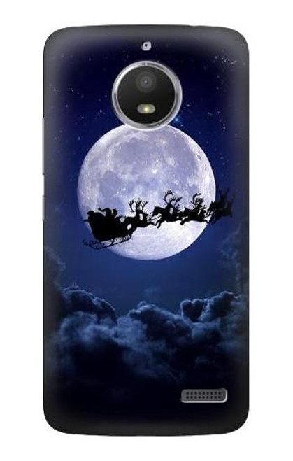 S3508 Xmas Santa Moon Etui Coque Housse pour Motorola Moto E4