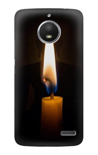 S3530 Buddha Candle Burning Etui Coque Housse pour Motorola Moto E4
