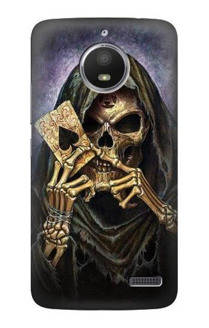 S3594 Grim Reaper Wins Poker Etui Coque Housse pour Motorola Moto E4