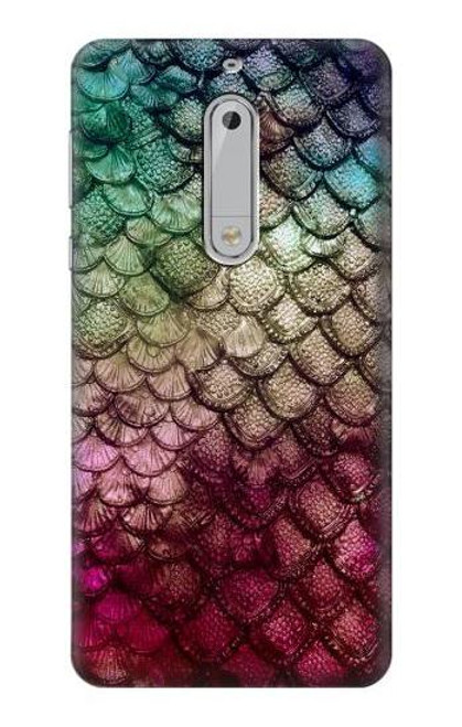 S3539 Mermaid Fish Scale Etui Coque Housse pour Nokia 5