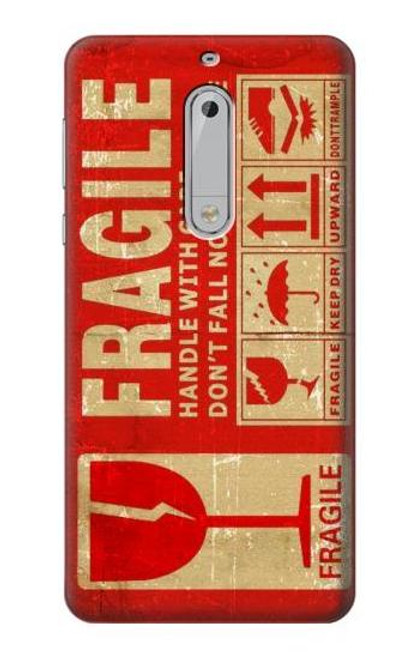 S3552 Vintage Fragile Label Art Etui Coque Housse pour Nokia 5