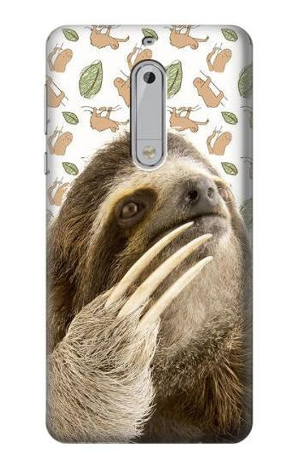 S3559 Sloth Pattern Etui Coque Housse pour Nokia 5