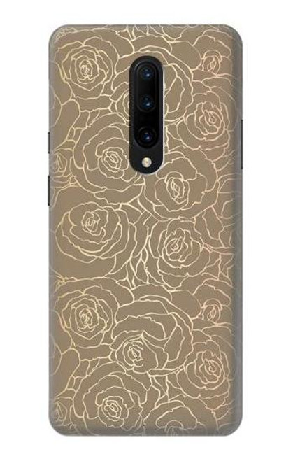 S3466 Gold Rose Pattern Etui Coque Housse pour OnePlus 7 Pro