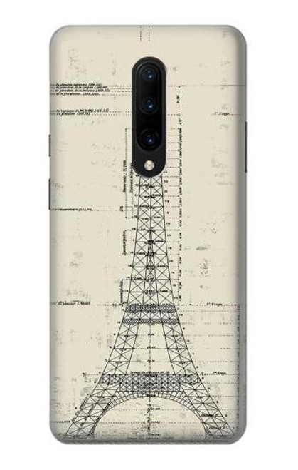 S3474 Eiffel Architectural Drawing Etui Coque Housse pour OnePlus 7 Pro