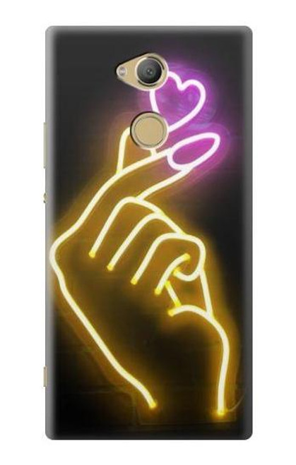 S3512 Cute Mini Heart Neon Graphic Etui Coque Housse pour Sony Xperia XA2 Ultra