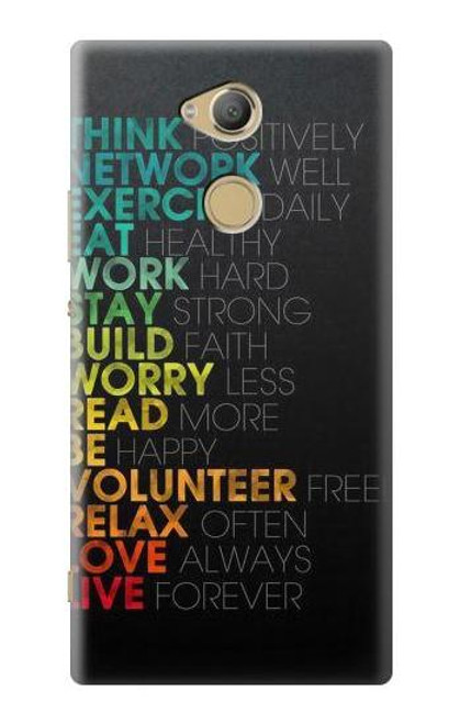 S3523 Think Positive Words Quotes Etui Coque Housse pour Sony Xperia XA2 Ultra