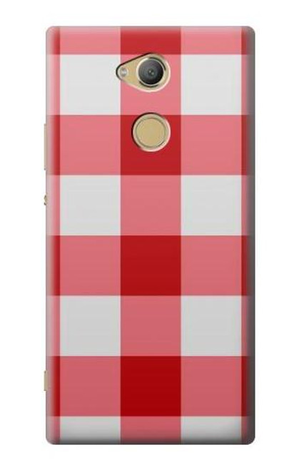 S3535 Red Gingham Etui Coque Housse pour Sony Xperia XA2 Ultra