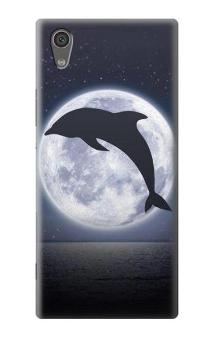S3510 Dolphin Moon Night Etui Coque Housse pour Sony Xperia XA1