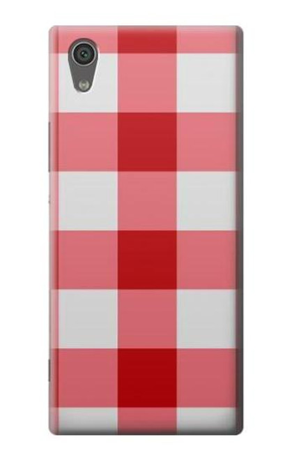 S3535 Red Gingham Etui Coque Housse pour Sony Xperia XA1