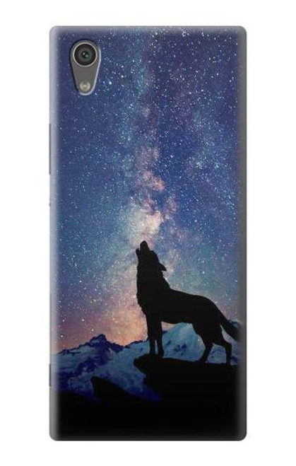 S3555 Wolf Howling Million Star Etui Coque Housse pour Sony Xperia XA1