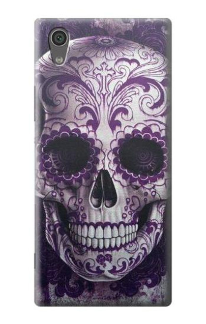 S3582 Purple Sugar Skull Etui Coque Housse pour Sony Xperia XA1