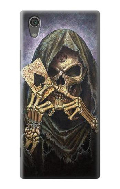 S3594 Grim Reaper Wins Poker Etui Coque Housse pour Sony Xperia XA1