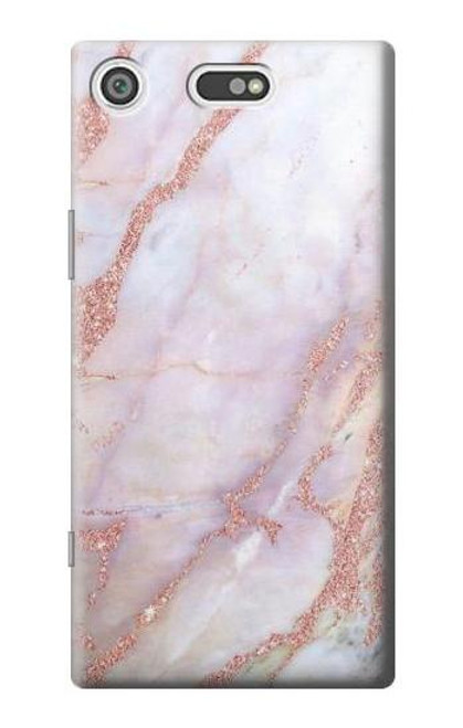 S3482 Soft Pink Marble Graphic Print Etui Coque Housse pour Sony Xperia XZ1