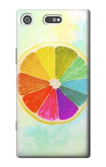 S3493 Colorful Lemon Etui Coque Housse pour Sony Xperia XZ1