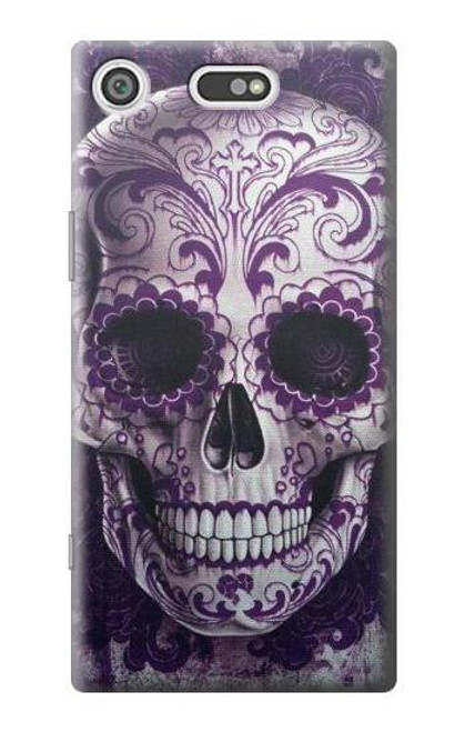S3582 Purple Sugar Skull Etui Coque Housse pour Sony Xperia XZ1