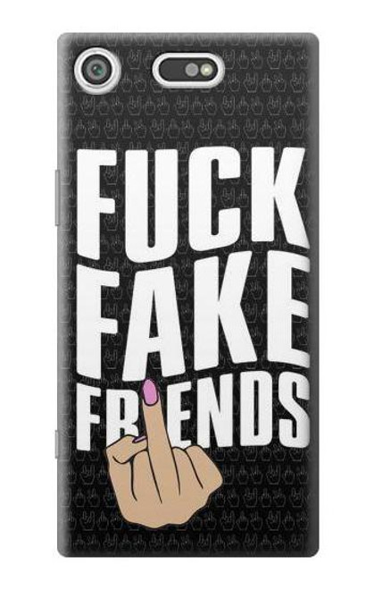 S3598 Middle Finger Fuck Fake Friend Etui Coque Housse pour Sony Xperia XZ1