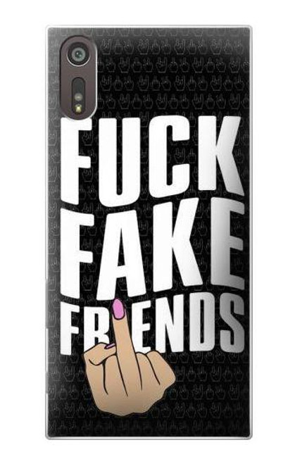 S3598 Middle Finger Fuck Fake Friend Etui Coque Housse pour Sony Xperia XZ