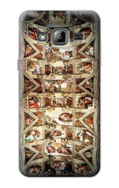 S0177 Michelangelo Chapel ceiling Etui Coque Housse pour Samsung Galaxy J3 (2016)
