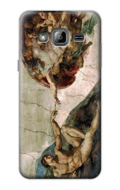 S0179 Michelangelo Creation of Adam Etui Coque Housse pour Samsung Galaxy J3 (2016)