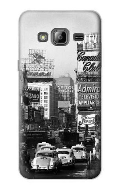 S0182 Old New York Vintage Etui Coque Housse pour Samsung Galaxy J3 (2016)