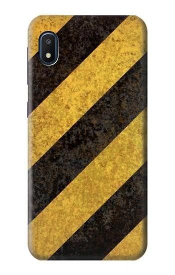 S2231 Yellow and Black Line Hazard Striped Etui Coque Housse pour Samsung Galaxy A10e