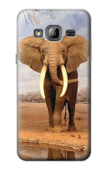 S0310 African Elephant Etui Coque Housse pour Samsung Galaxy J3 (2016)
