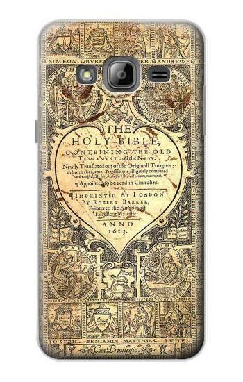 S0330 Bible Page Etui Coque Housse pour Samsung Galaxy J3 (2016)