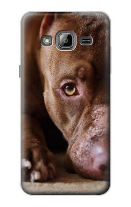 S0519 PitBull Face Etui Coque Housse pour Samsung Galaxy J3 (2016)