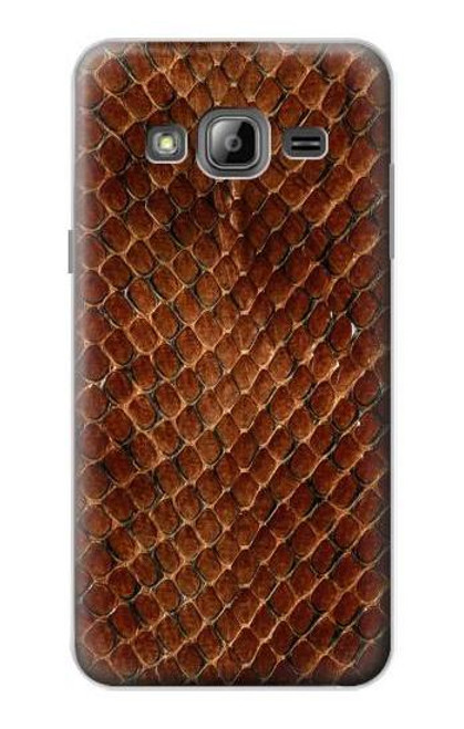 S0555 Snake Skin Etui Coque Housse pour Samsung Galaxy J3 (2016)